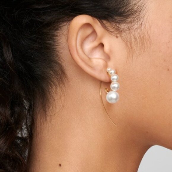 Ippolita Nova Tribal 5 Pearl Curved Ear Wire Earrings 4.0-10.50 mm18K Gold - Picture 4 of 10